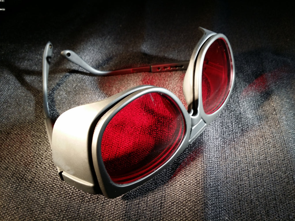 RED LENS Dim Light Melatonin Onset Eyewear frame 40 BLACK Fit-Over and or Prescription Fill Style MEDIUM SKU 7750621063