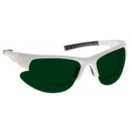 GREEN LENS MIGRAINE RELIEF Eyewear frame 34W WHITE Wrap Around Style with Prescription Insert MEDIUM/LARGE SKU 8218161799