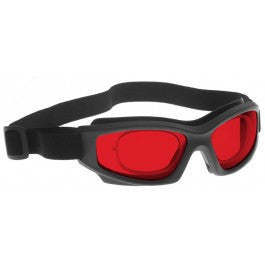 RED LENS Dim Light Melatonin Onset Eyewear frame 50 BLACK Wrap Around Goggle with PRESCRIPTION INSERT SMALL-LARGE SKU 7750760007
