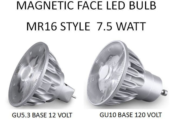 LED Bulb with MAGNETIC FACE MR16 Style 10, 25, 36 or 60 DEGREE BEAM