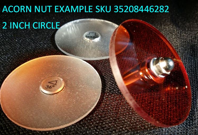 orange bulb filters w 1 MAGNETIC FOOT HOLD in 2 & 4 inch CIRCLES or 4 inch OCTAGONS or SQUARES w OPTIONAL FINIAL