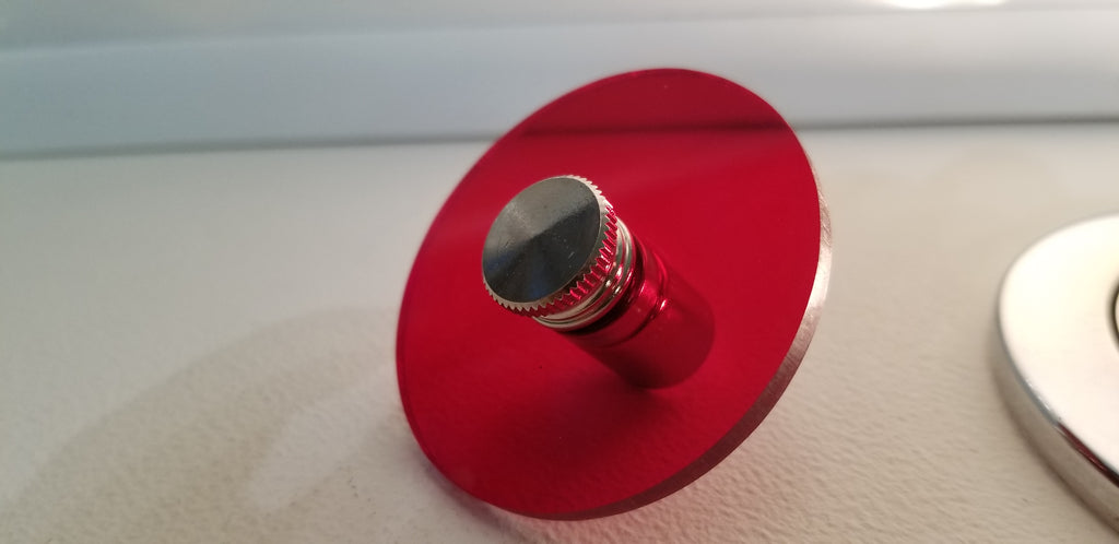 red bulb filters w 1 MAGNETIC FOOT HOLD in 2 & 4 inch CIRCLES or 4 inch OCTAGONS or SQUARES w OPTIONAL FINIAL